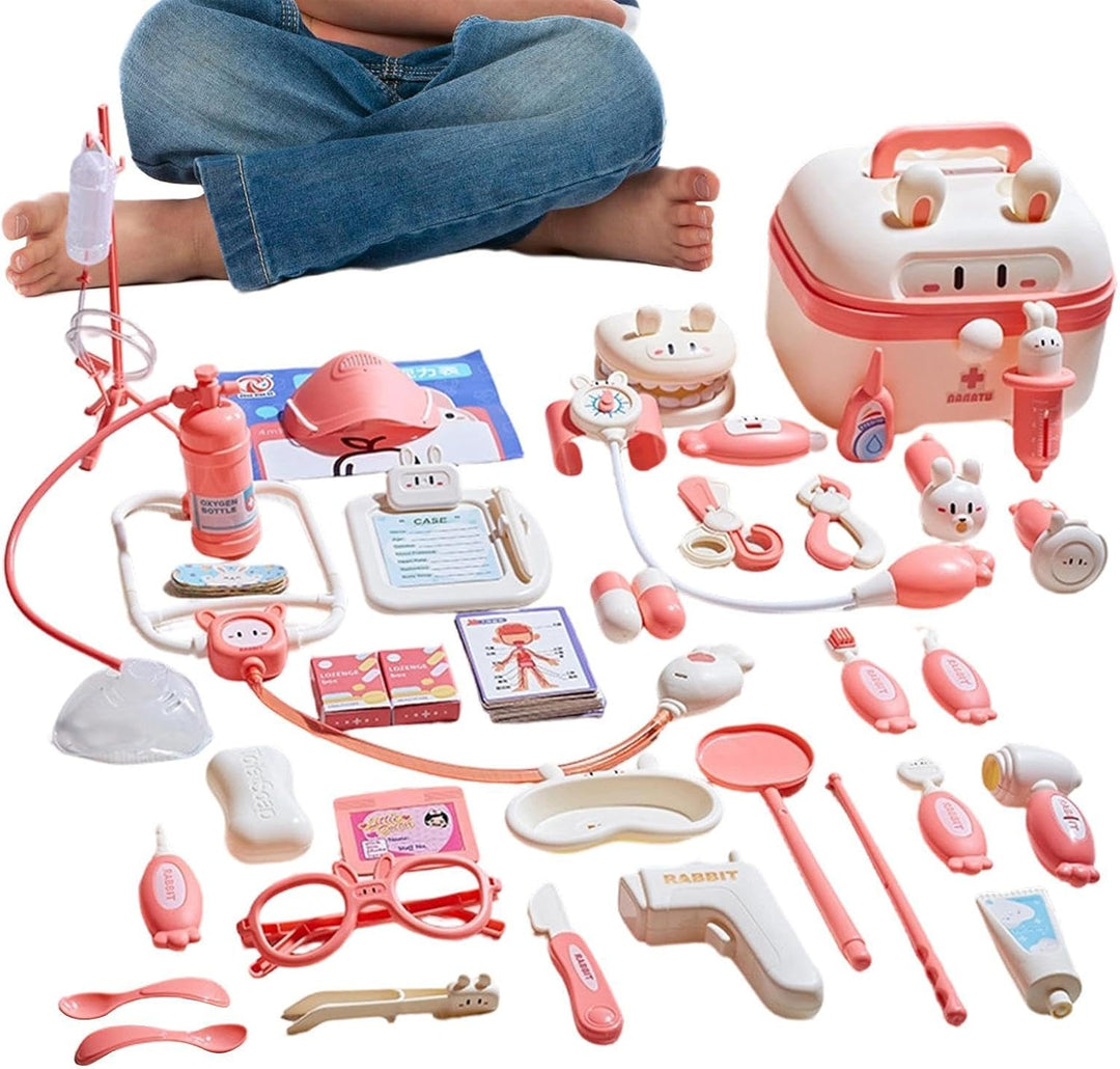 Kinderarzt-Set Krankenhaus-Rollenspiel mit Licht- &amp; Soundeffekten Rosa, Rosa