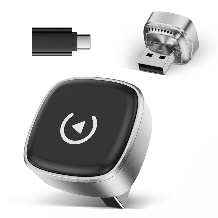 2-in-1 Wireless CarPlay &amp; Android Auto Adapter 2026, Mini, Plug &amp; Play Silber-Schwarz, Silber-Schwar