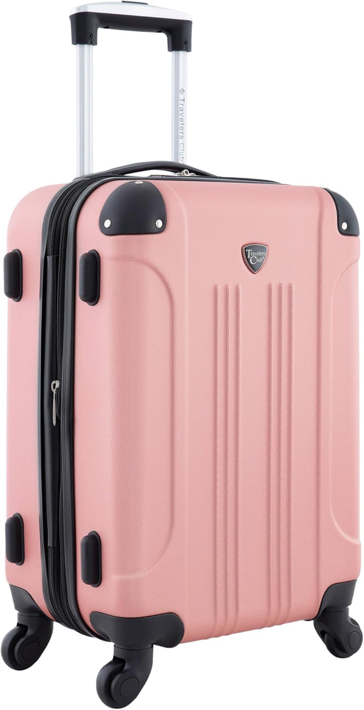 Travelers Club Chicago Hardside Erweiterbare Spinner Gepäckstücke Handgepäck: 51 cm (S) Roségold, Ha