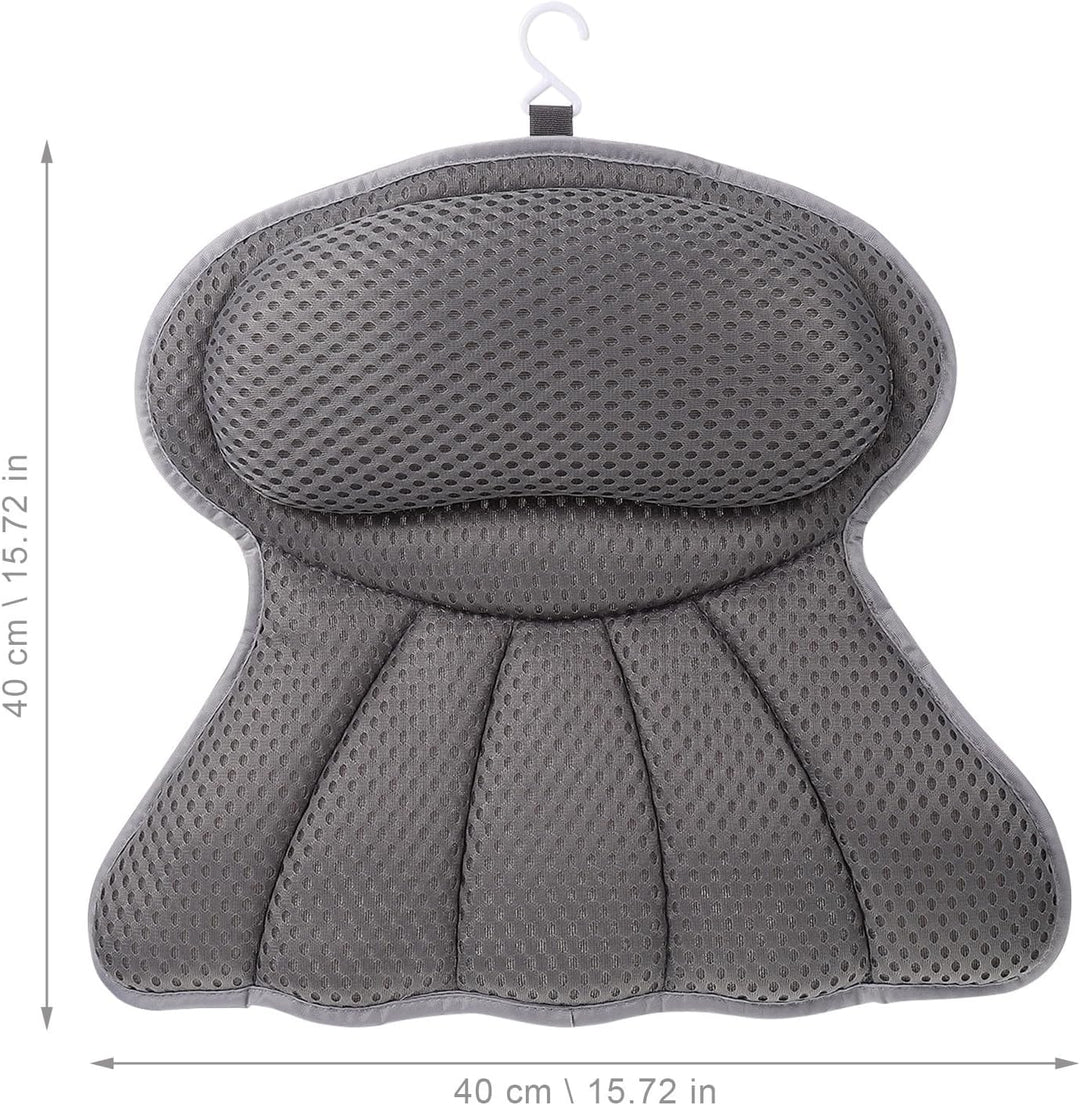 Badewannenkissen mit 6 Saugnäpfen, 4d Netzstoff, Polyester