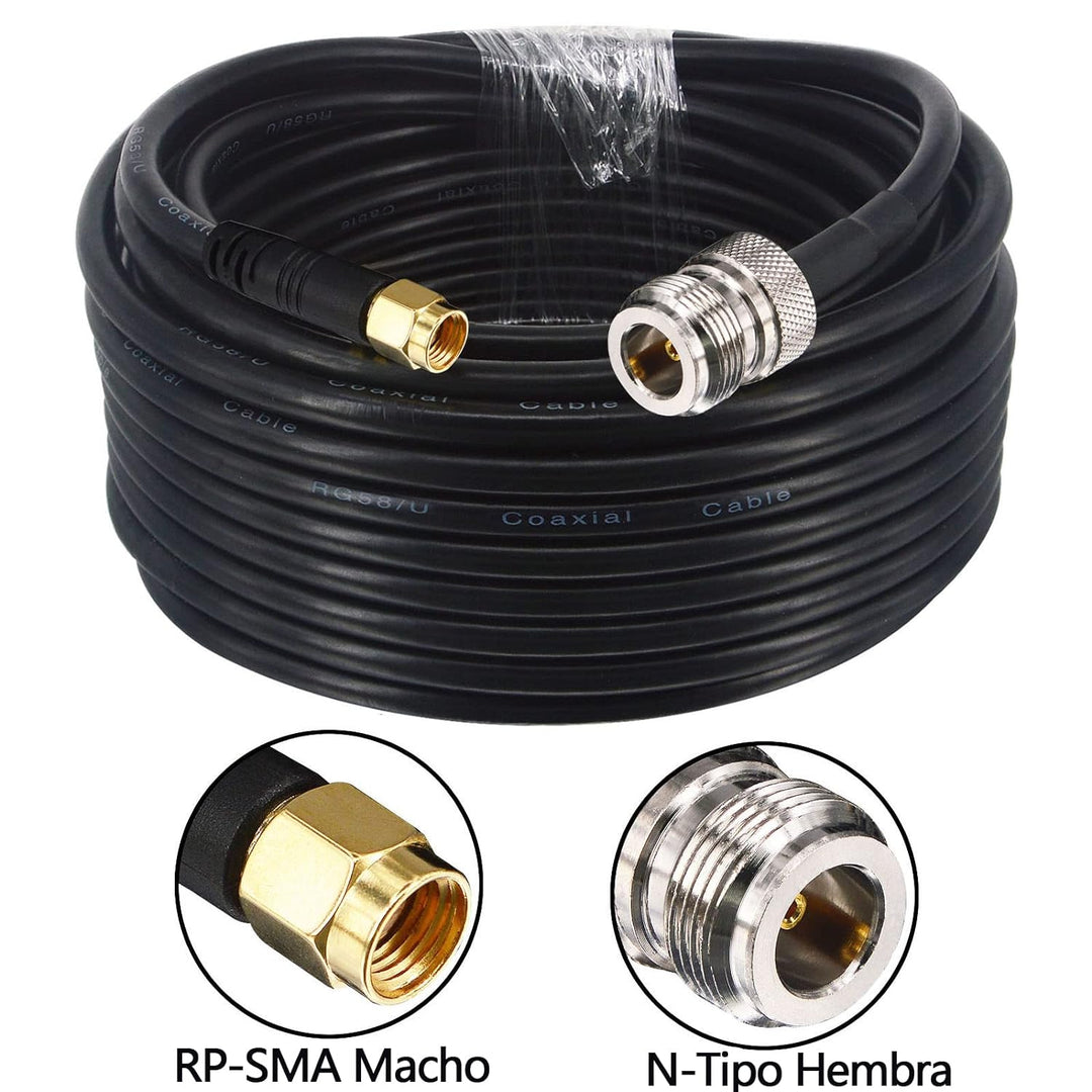 Boobrie RP-SMA Kabel Stecker auf N Buchse 15M Koaxialkabel RG58/U Antennenkabel Helium Stecker N Buc