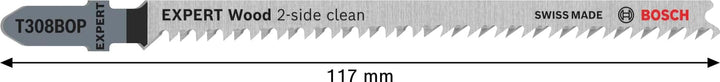 Bosch 25x EXPERT Hardwood 2-side clean T308BOP Stichsägeblatt, 25-tlg.