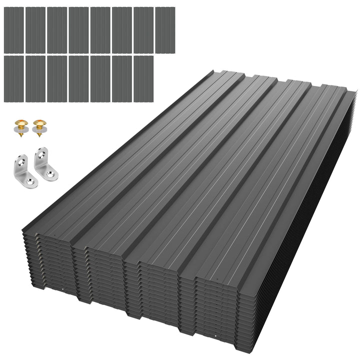 15 Stück Profilblech Verzinkter Stahl – 6 m² Dachblech Set mit Schrauben, UV-beständig, Winterfest W