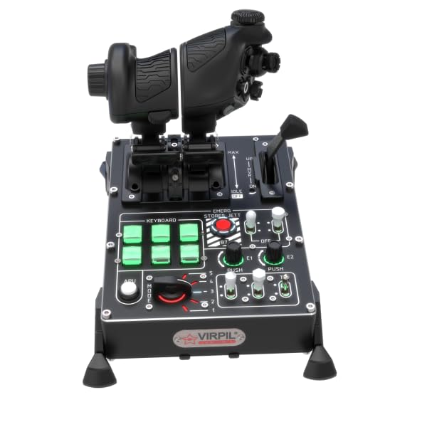 VIRPIL Controls VMAX Prime Throttle (Premium-Zweimotoriger Gashebel, Einstellbare Rastpunkte, Flugsi