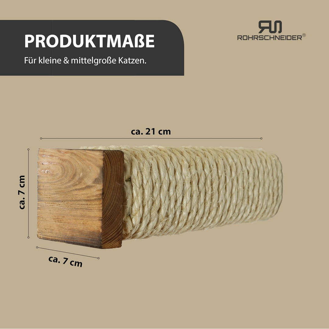 Rohrschneider Katzentreppe für Katzenwand | Kletterwand Katzen Holz GEFLAMMT | Wandelemente | Kratzs