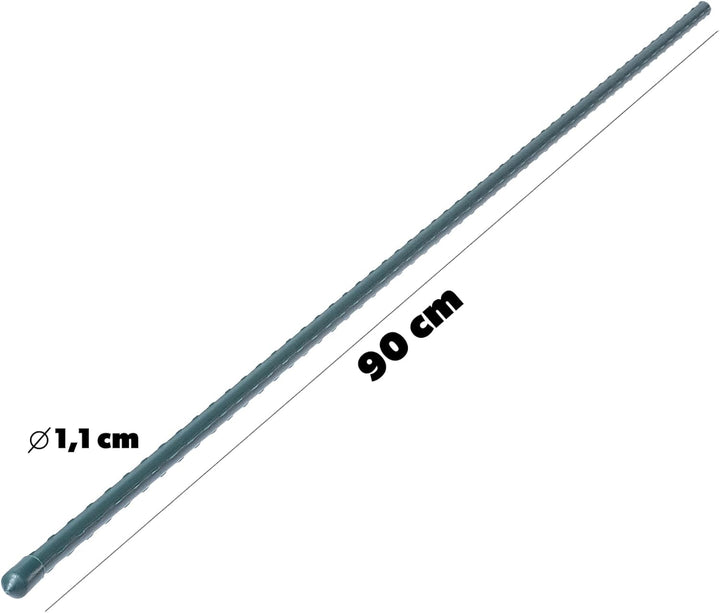 KADAX Blumenstütze aus Stahl 15 Stück, 90cm x 11mm Beschichtete Pflanzstab, Pflanzen-Rankstab, wette