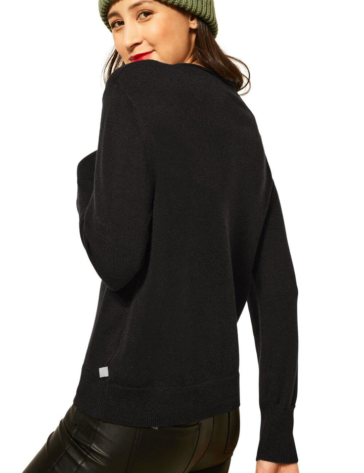Street One Damen Pullover 34 Schwarz, 34 Schwarz