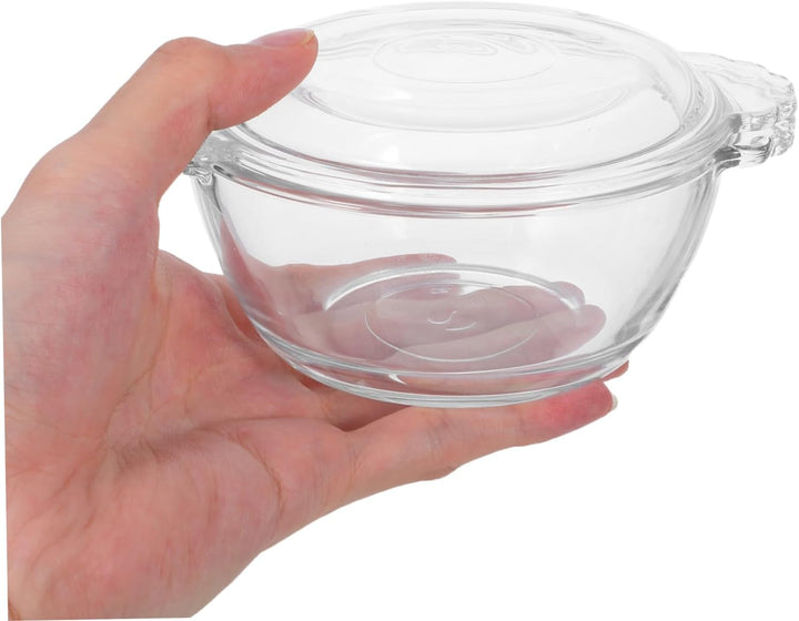 Cabilock Hitzebeständiger Glas Eierdämpfer mit Deckel 275ml für Mikrowellen Geeignet Grosser Fassung