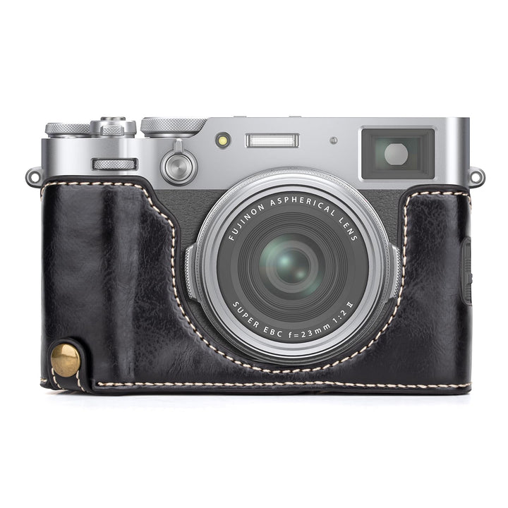MUZIRI KINOKOO PU-Leder Tasche für Fuji X100VI, schützende Halbhülle, kompatibel mit Fujifilm X100VI