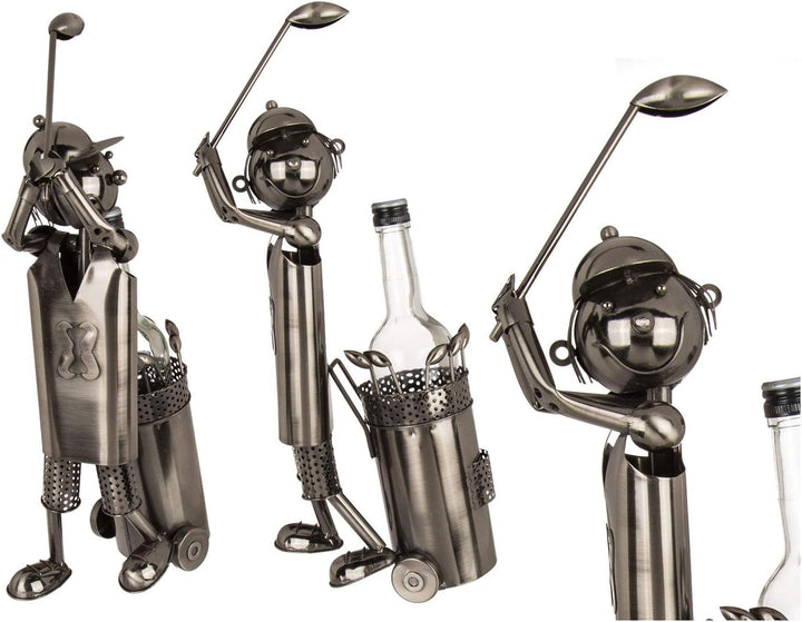 Out of the Blue 71/3097 - Flaschenhalter aus Metall, Golfspieler, ca. 42 x 26 cm, ideal als Deko und