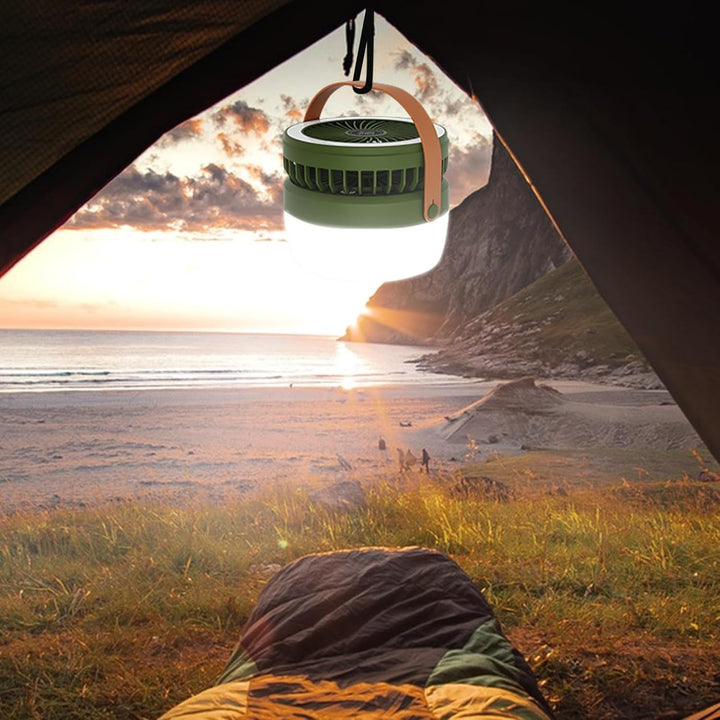 Solar Camping Ventilator, USB Rechargeable Fan, Tischventilator akku Ventilator Camping Campinglampe