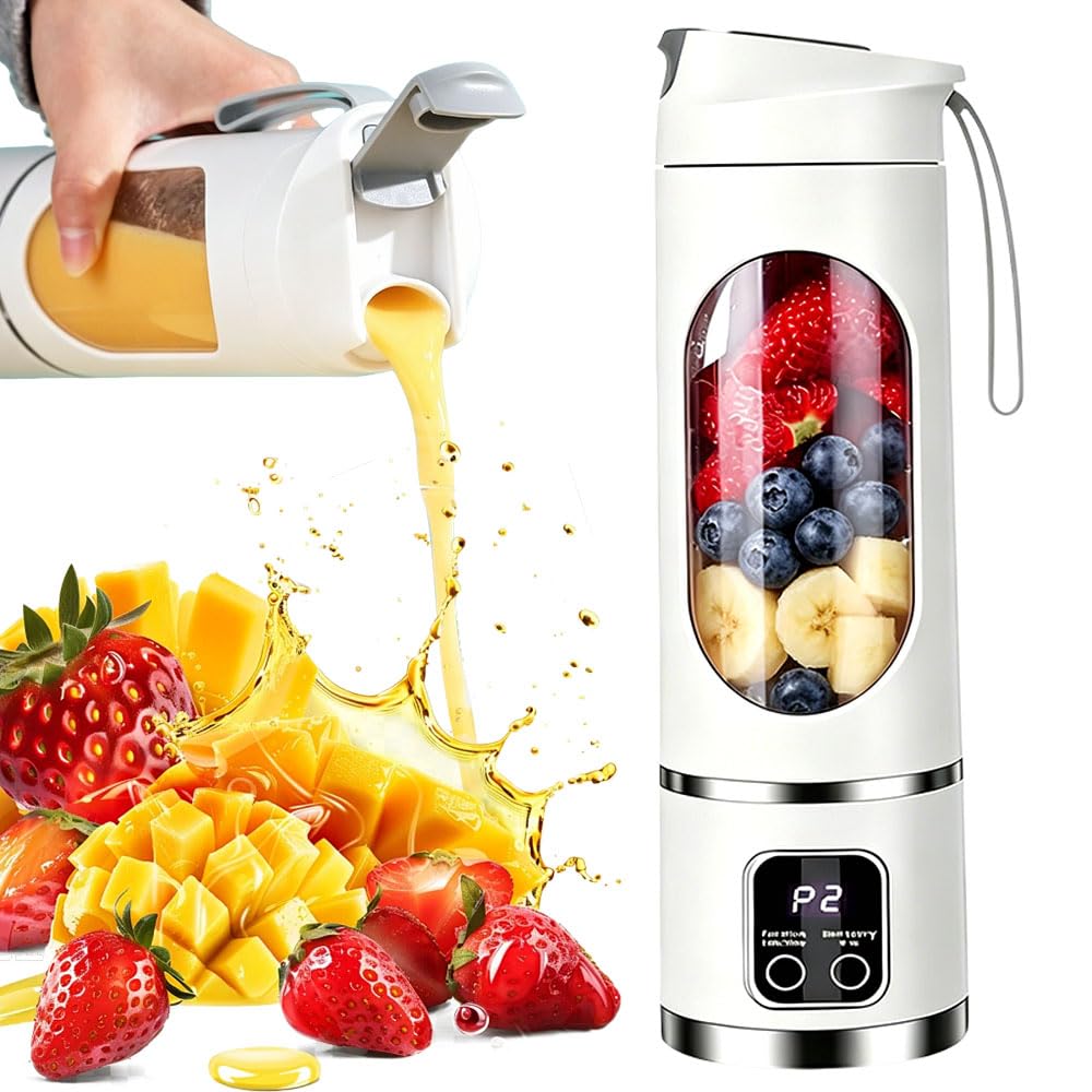 Tragbarer Mixer Smoothie Maker To Go, 450ml Portable Blender, USB Wiederaufladbarer Mini Mixer To Go
