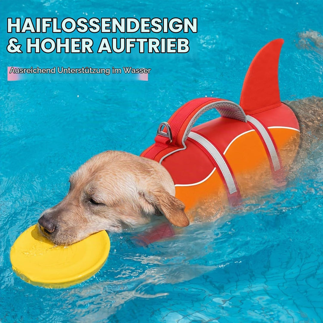AOFITEE Hunde Schwimmweste Klein Hai Hundeschwimmweste mit Griff, XS Orange XS, Orange XS