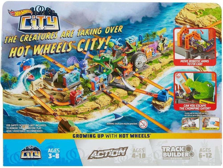 Mattel Hot Wheels FNB06 City Kroko-Angriff Werkstattset