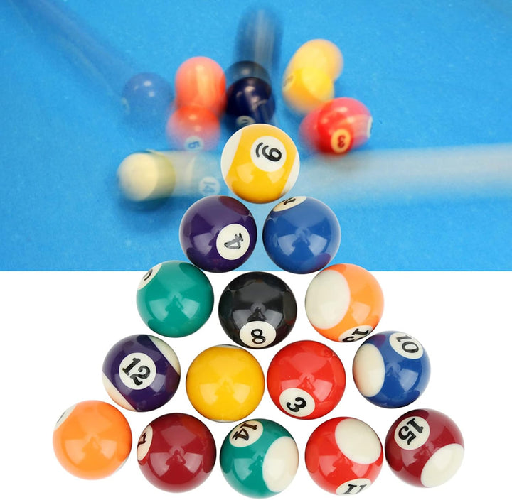 Billardkugeln Set 16 Stück 38 mm Mini Pool Ball Billard Set aus Kunstharz Mini Billardtisch Zubehör