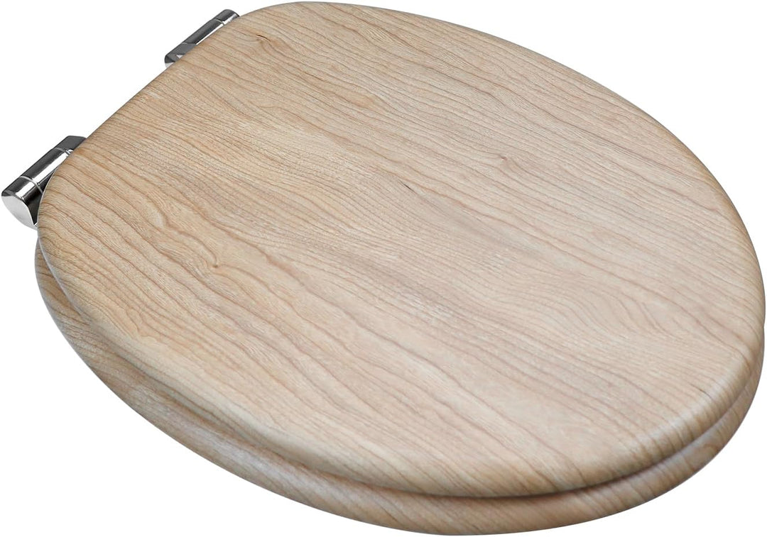 WC Sitz mit Absenkautomatik, hochwertiger Toilettendeckel aus MDF Holz, Einfache Montage Stabiler Kl