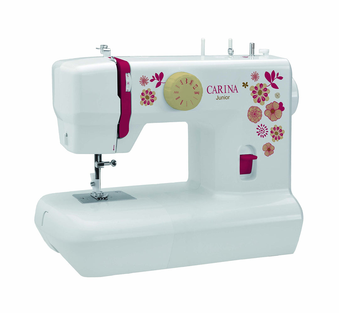 Carina Junior - Mechanische Nähmaschine für Näh-Einsteiger &amp; Anfänger mit Griff, 6 Stichprogrammen,