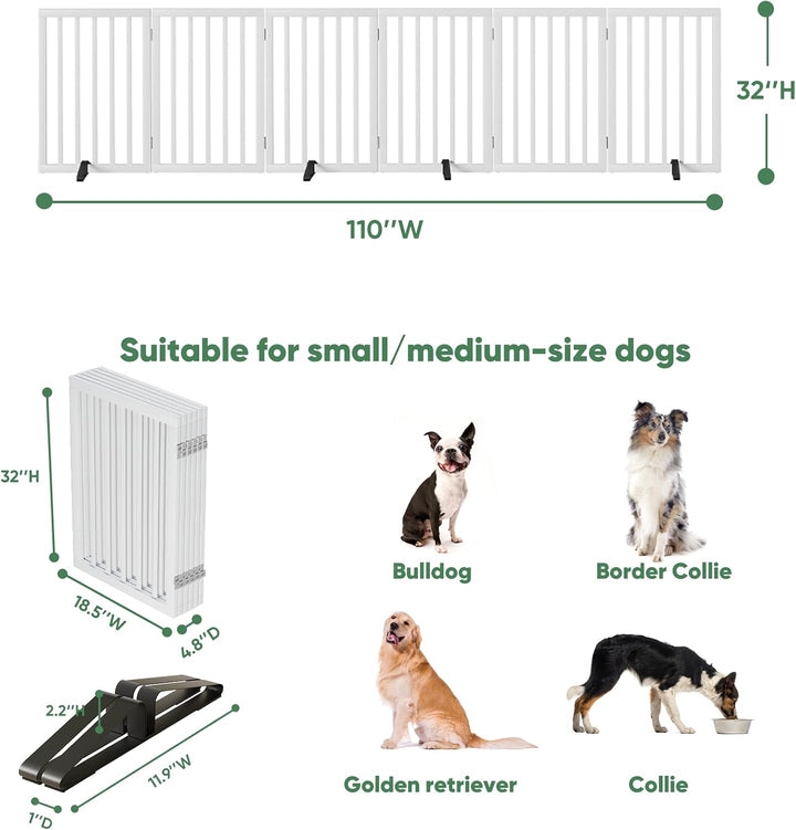 Hohe Hundegitter für Türen, faltbares Hundegitter für den Innenbereich, freistehende Haustiergitter