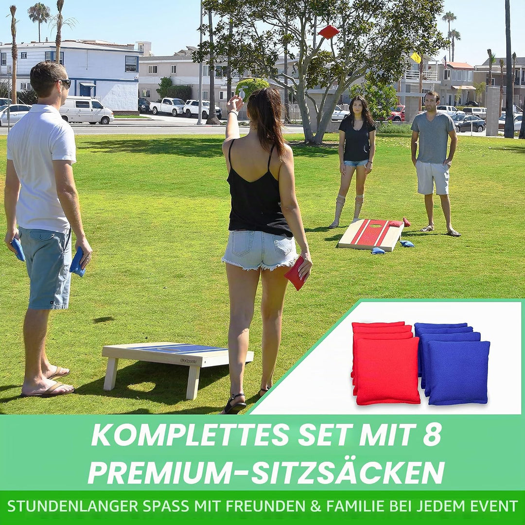GoSports Classic Cornhole Set - Enthält 8 Sitzsäcke, Reisetasche und Spielregeln (Stilwahl) 90 x 60