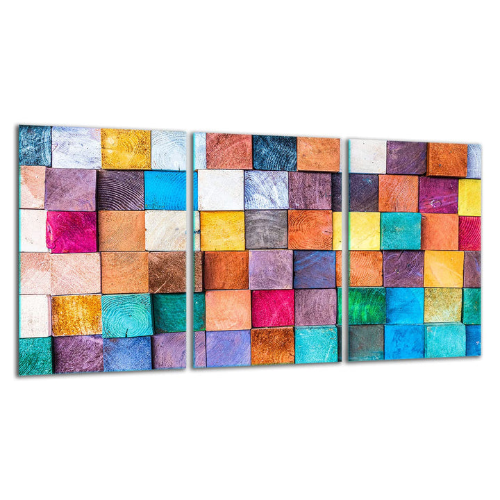 TMK ArtDeko Herdabdeckplatte 3 Teilig 3x30x52 cm - Spritzschutz Herdabdeckung – Herdschutz aus Siche