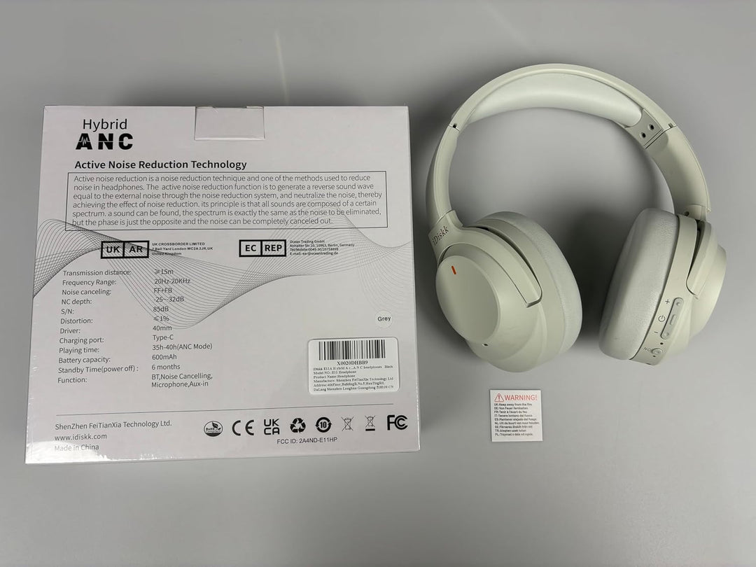 iDiskk ANC Hybrid-Kopfhörer Mit Aktiver Geräuschunterdrückung, Kabellose Bluetooth-Over-Ear-Kopfhöre