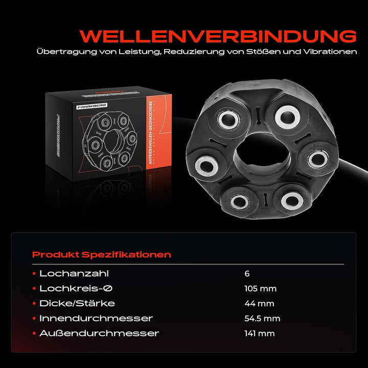 Frankberg Gelenkscheibe Hardyscheibe Kompatibel mit 3er E90 325 330 3.0L 2004-2011 5er E60 535 545 3