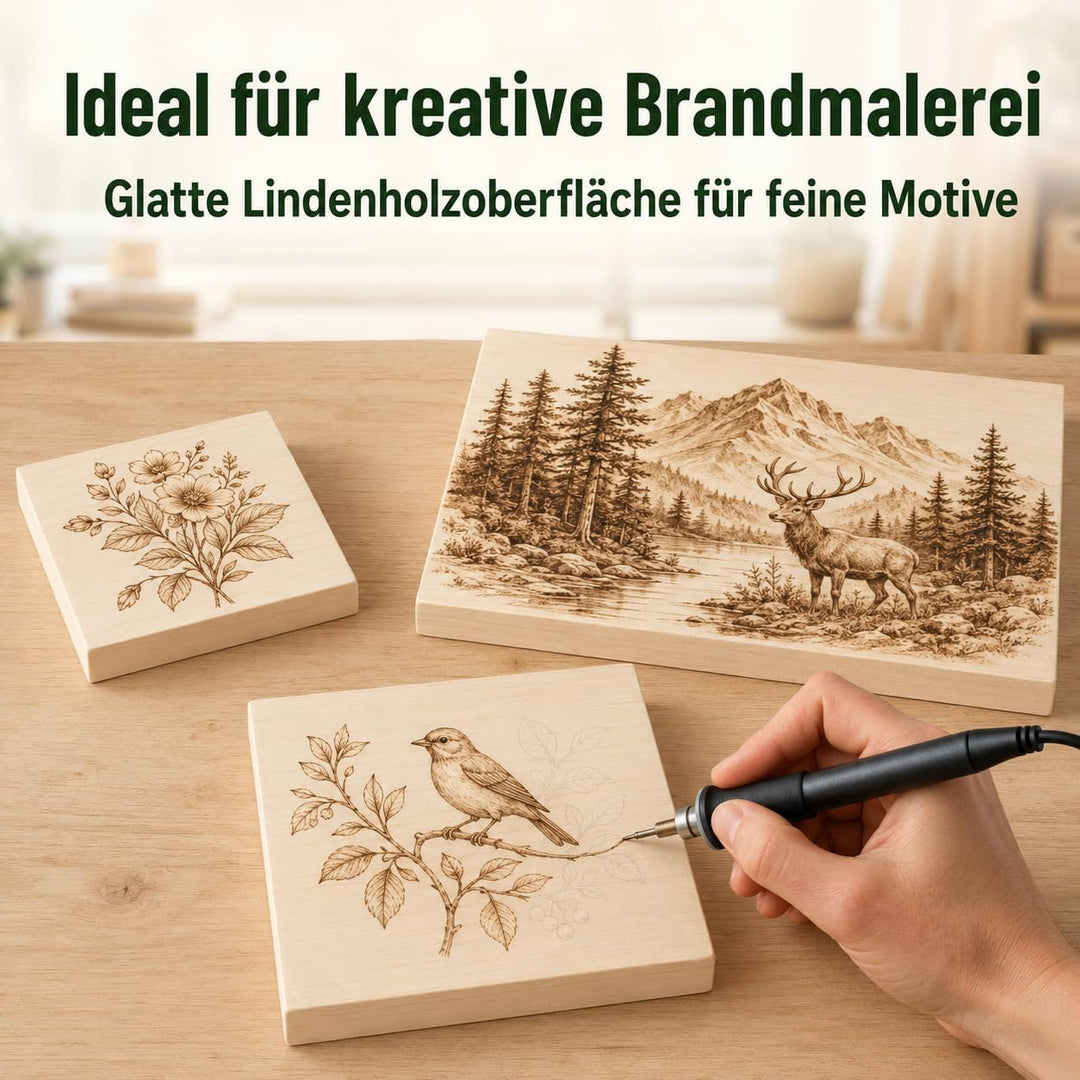 EdpaS Schnitzholz Brett aus Lindenholz 30 x 20 x 2,5 cm zum Schnitzen und drechseln oder basteln zur