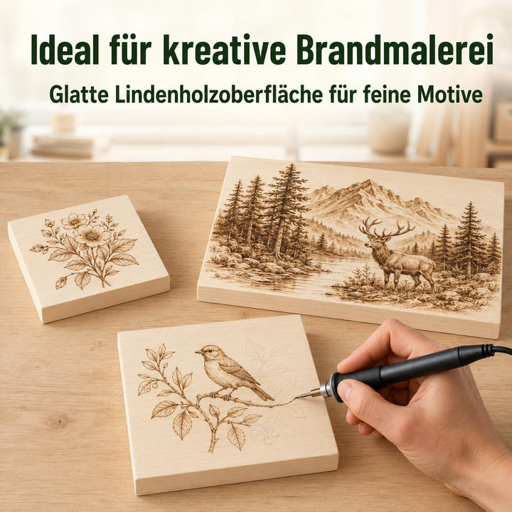 Schnitzholz Brett aus Lindenholz 30 x 10 x 2,5 cm zum Schnitzen und drechseln oder basteln zur Kerbs
