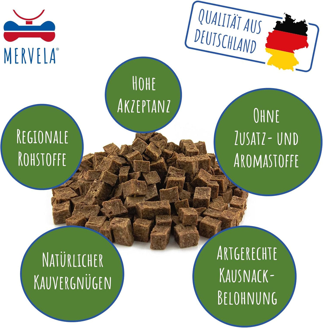 MERVELA® Leckerli Pferd | 600 g | für allergische Sensible hypoallergene Hunde | ideal für Training
