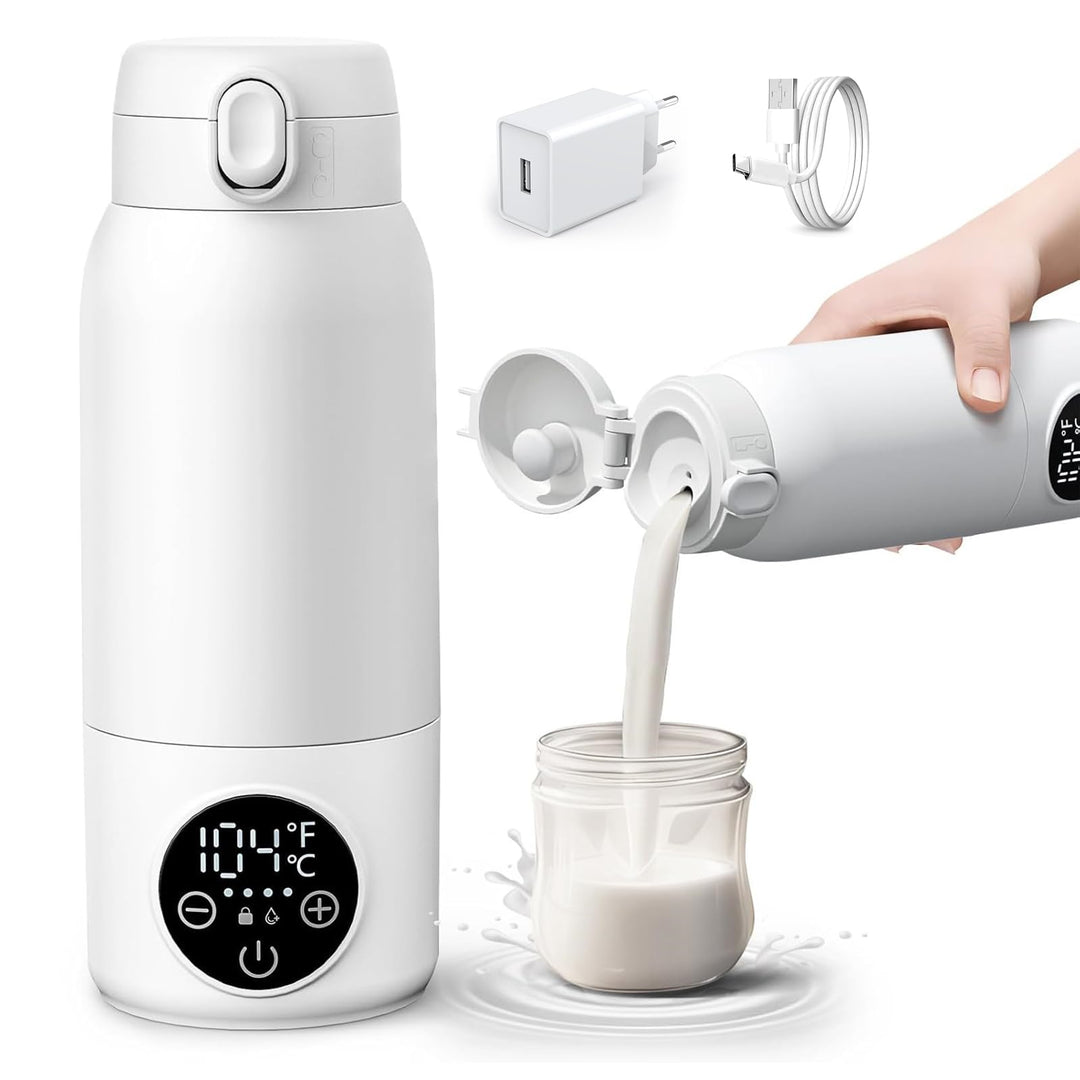 Tragbarer Flaschenwärmer Baby für Unterwegs, Zwei Heizmodi für Muttermilch und Wasser, Schnelles Auf