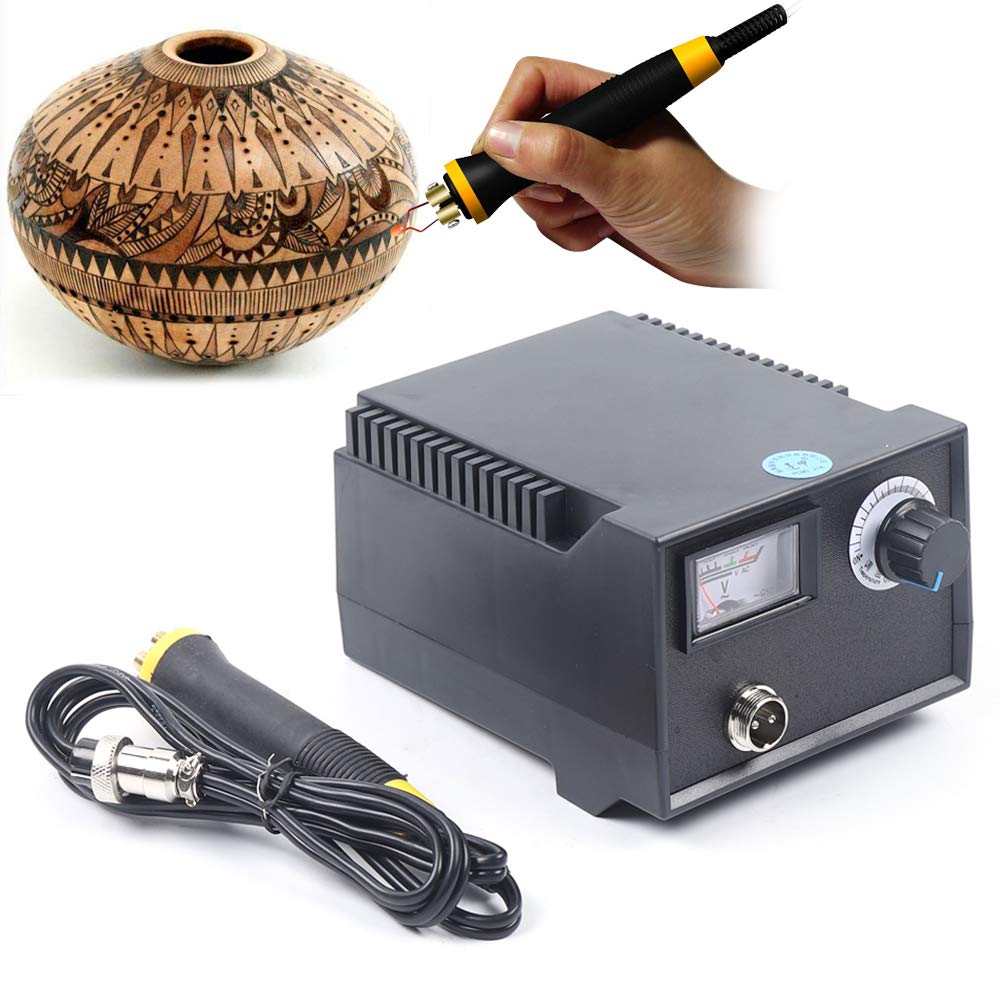 Pyrographie-Maschine Set, 100W Holzbrenner mit LCD-Display und einstellbarer Temperatur, Holzverbren