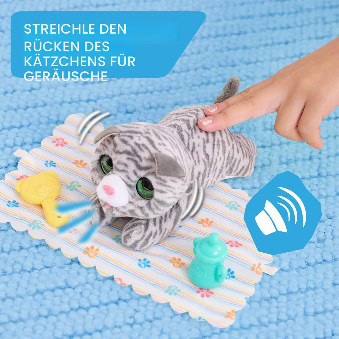 Just Play furReal Newborns Kätzchen, interaktives Haustier, kleines Plüschkätzchen mit Soundeffekten