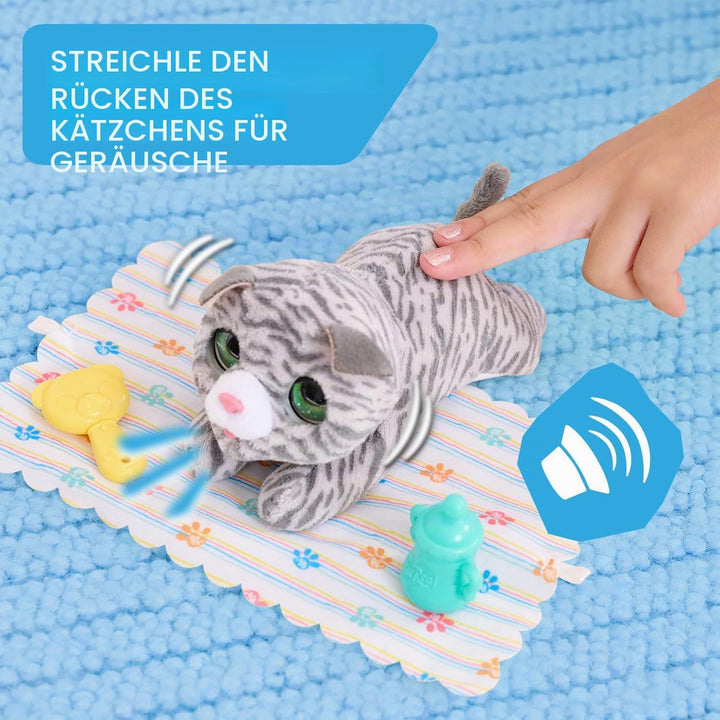 Just Play furReal Newborns Kätzchen, interaktives Haustier, kleines Plüschkätzchen mit Soundeffekten