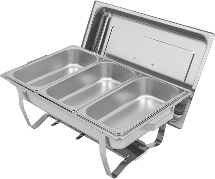 Speisenwärmer für Mariebad, 3 Behälter, 5 l, Edelstahl, verstärkt, Buffet | Speisenwärmer für Wasser