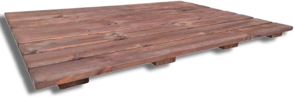 Duschbrett rutschfest 118x78 cm Kiefer imprägniert Farbe Teak, 118x78 cm