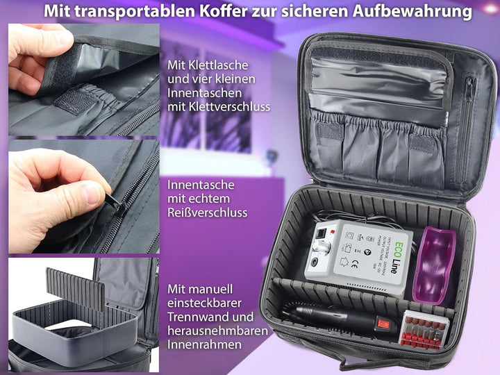 Elektrisches Fusspflegegerät mit Tasche Maniküre Pediküre Set mit Koffer
