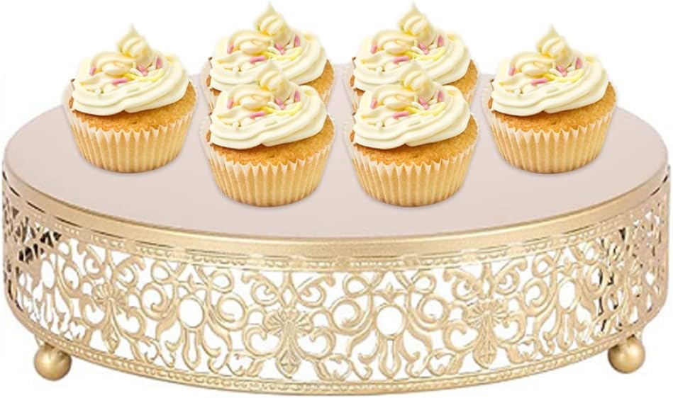Goldkuchenstand Metall Cupcake Display Stand Glossy Metallic Finish Holder für Hochzeit Geburtstag N
