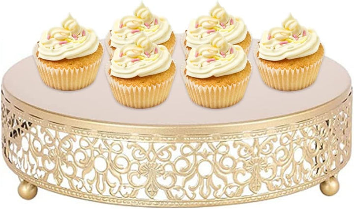 Goldkuchenstand Metall Cupcake Display Stand Glossy Metallic Finish Holder für Hochzeit Geburtstag N