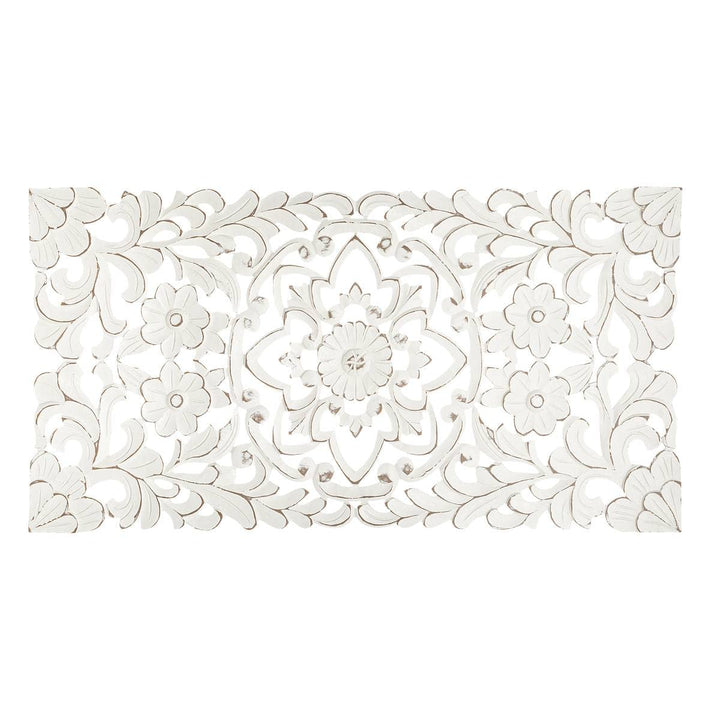Wanddekoration Fanny - geschnitztes Holz 85 × 45 cm - Weiss - Atmosphera créateur d&