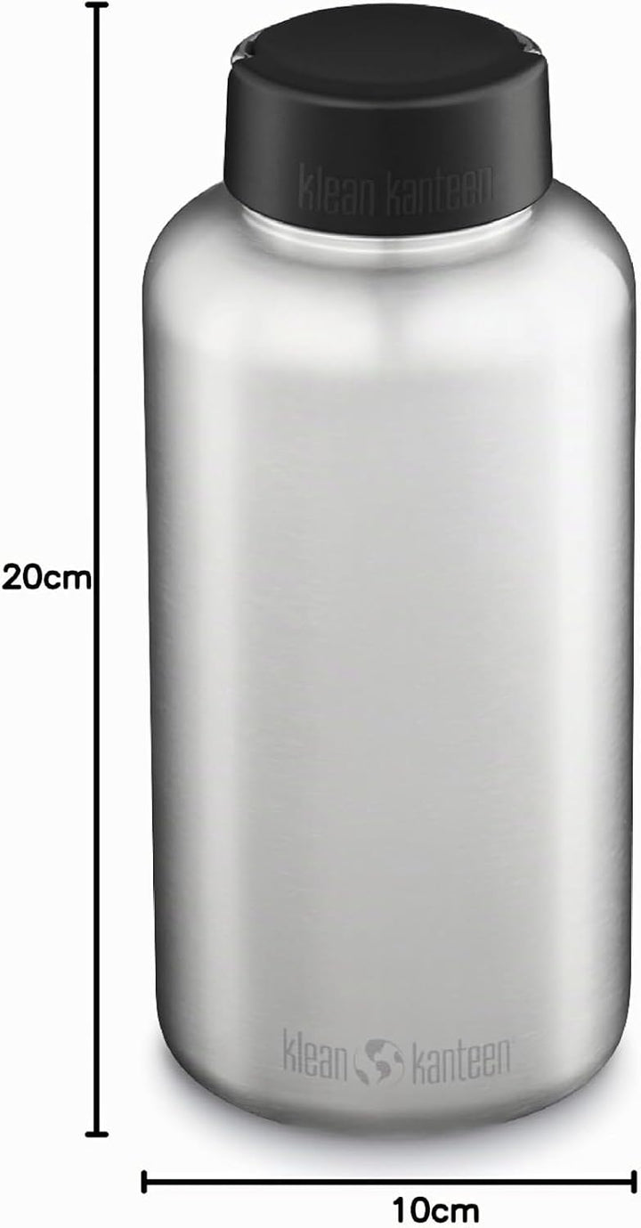 KleanKanteen Herren Wide Trinkflasche, Brushed Stainless, One Size