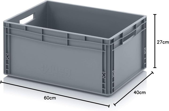 Auer Packaging Eurobehälter 60 x 40 x 27 Euro stapelbar 60x40x27 Lagerbox Eurobox gross grau Transpo