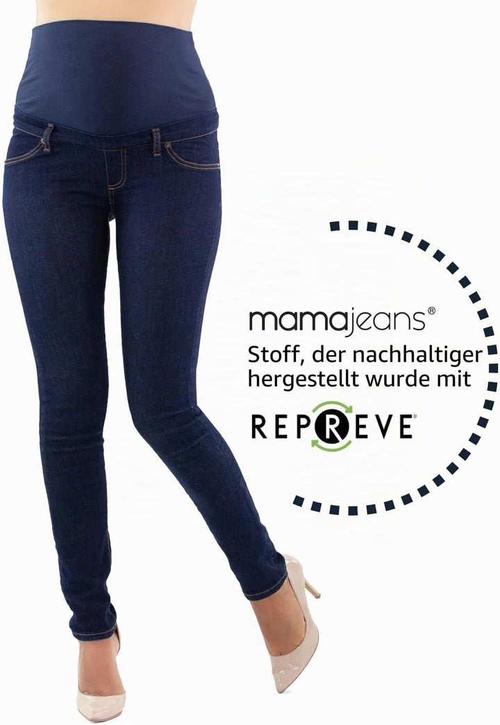 MAMAJEANS Milano - Umstandsmode Jeans Damen Skinny Fit Jeggings, Mit Band Für die gesamte Schwangers