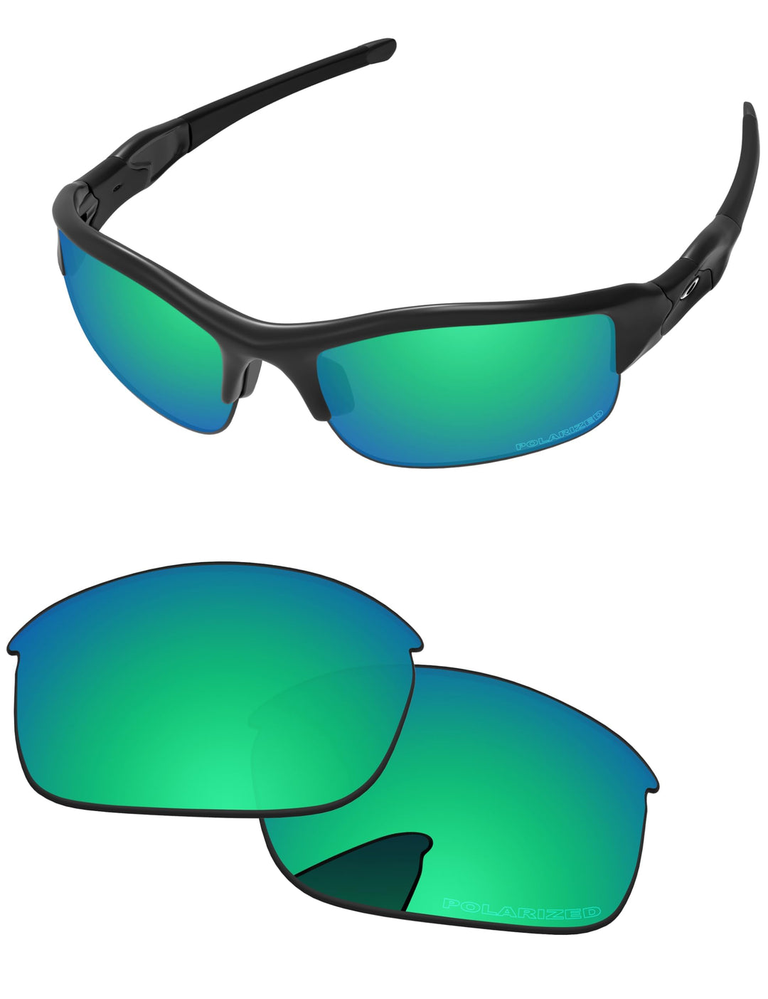 PapaViva Ersatzlinsen für for Oakley Flak Jacket Blaugrün - Polarisiert