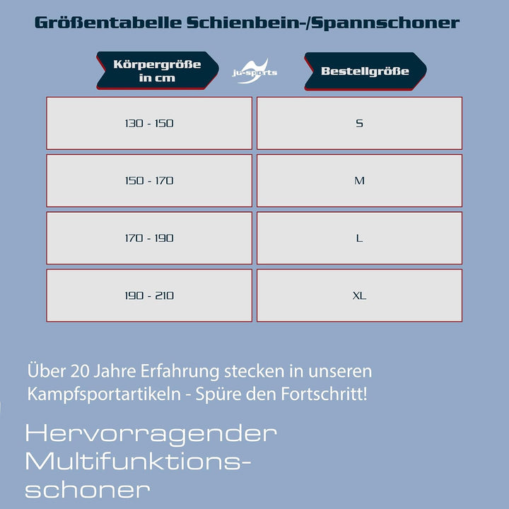 Ju-Sports Spann-/ Schienbeinschoner V-Shape C19 - Baumwolle I Robuster Schienbeinschutz für Kampfspo