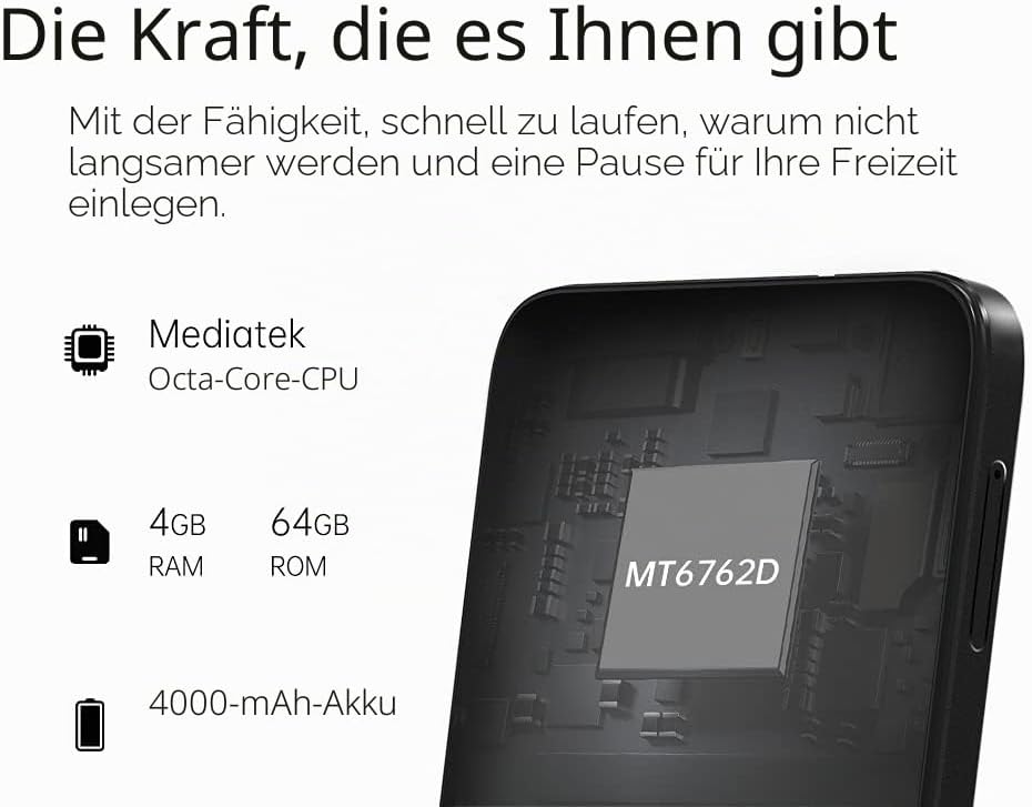 OUKITEL Smartphone ohne Vertrag C21 PRO, Vollglas-Design,4GB+64GB,256GB Externe SD,21MP Dreifach-Rüc