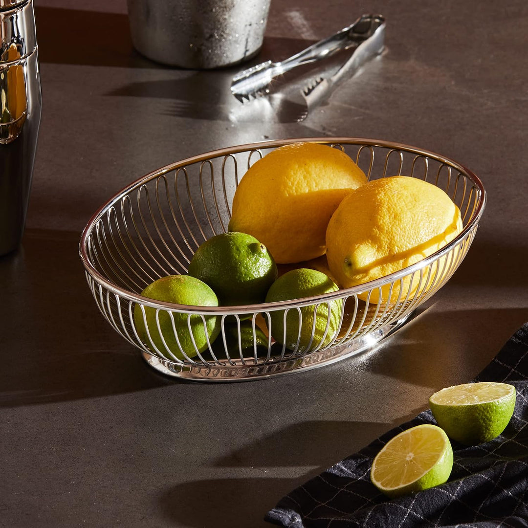 Alessi Drathkorb, oval aus Edelstahl, Oval