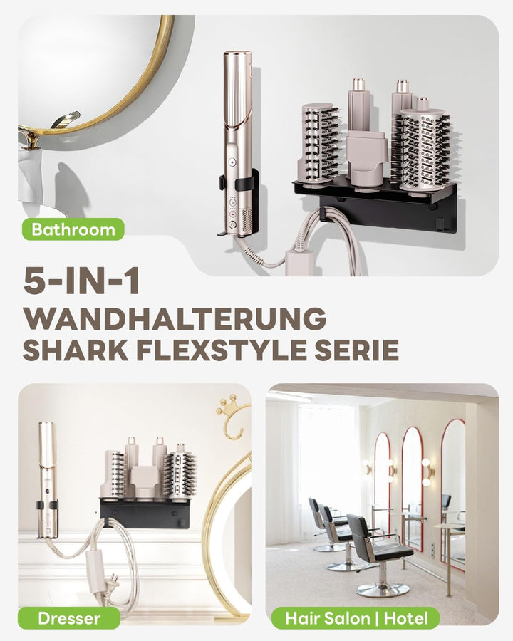 Fönhalter für Shark Flexstyle 5 in 1 Wandhalterung, Kompatibel mit Shark Flexstyle Aufsätze HD430 HD