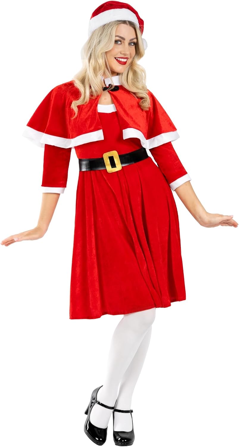Fun Shack Weihnachtsfrau Kostüm Damen, Festliches Halloween Kostüm M Rot, M Rot