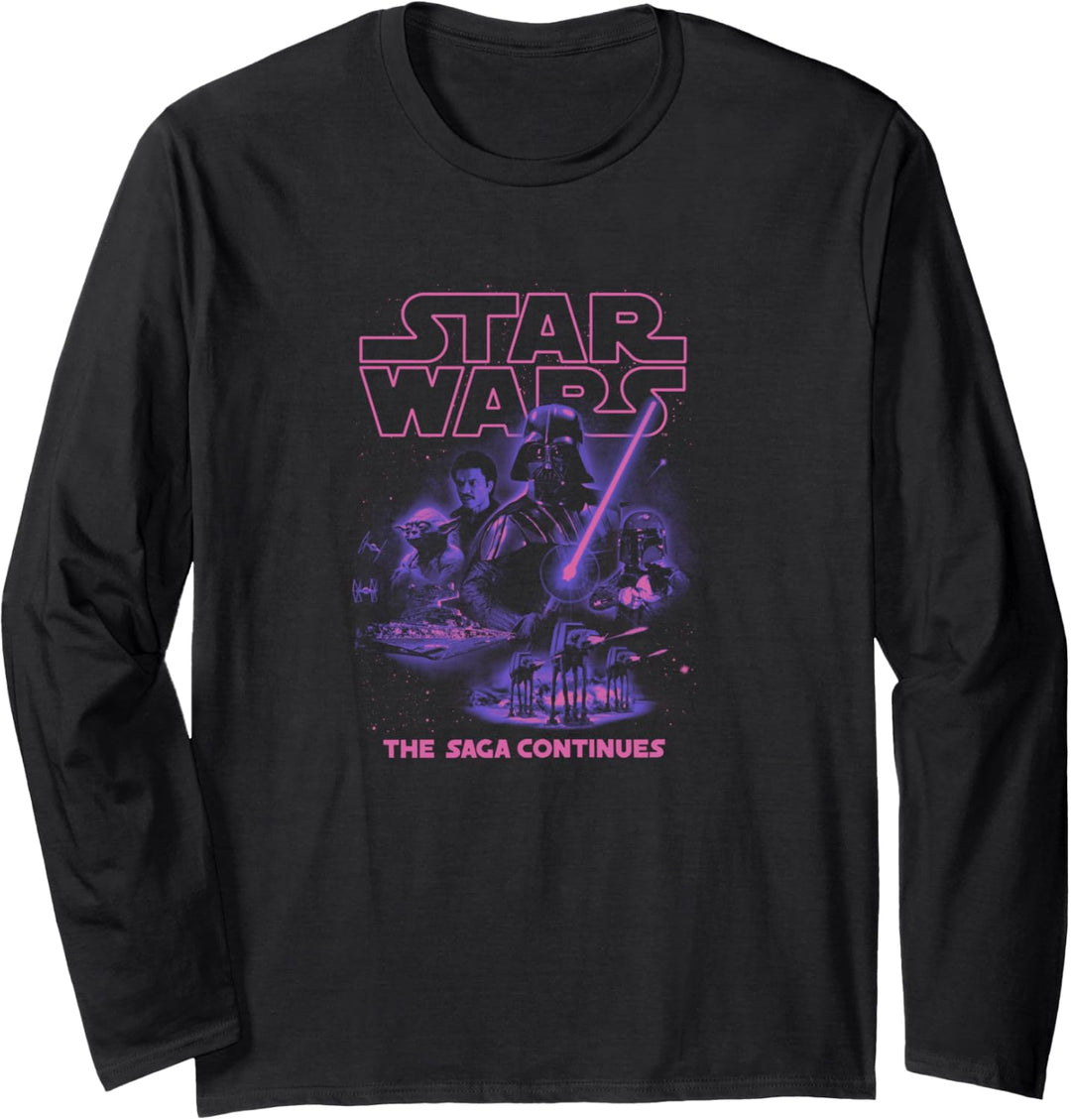 Star Wars The Saga Continues Darth Vader Movie Poster Langarmshirt