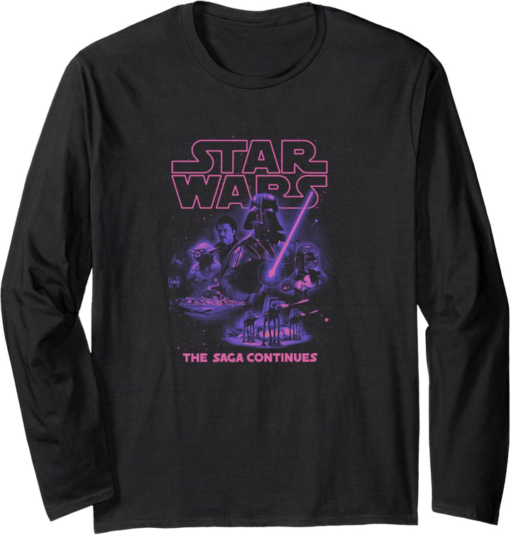 Star Wars The Saga Continues Darth Vader Movie Poster Langarmshirt